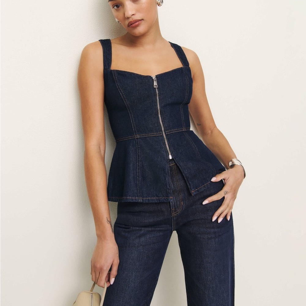 Reformation Zeta Denim Top